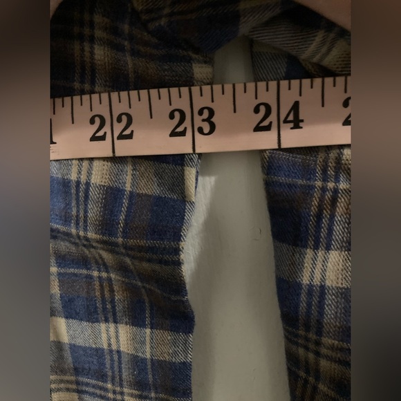 Threadgrit Men's Plaid Casual Button Down Shirt Blue Brown Navy Size Medium - Picture 7 of 8